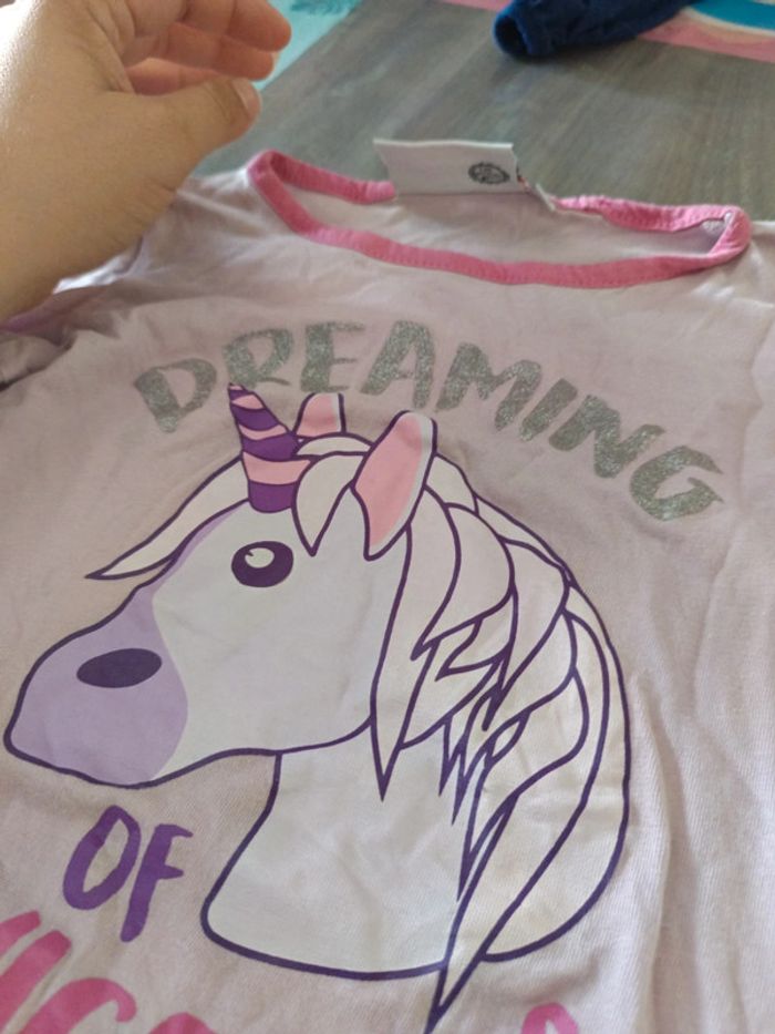 Tee-shirt manche longue 4 ans licorne emoji - photo numéro 3