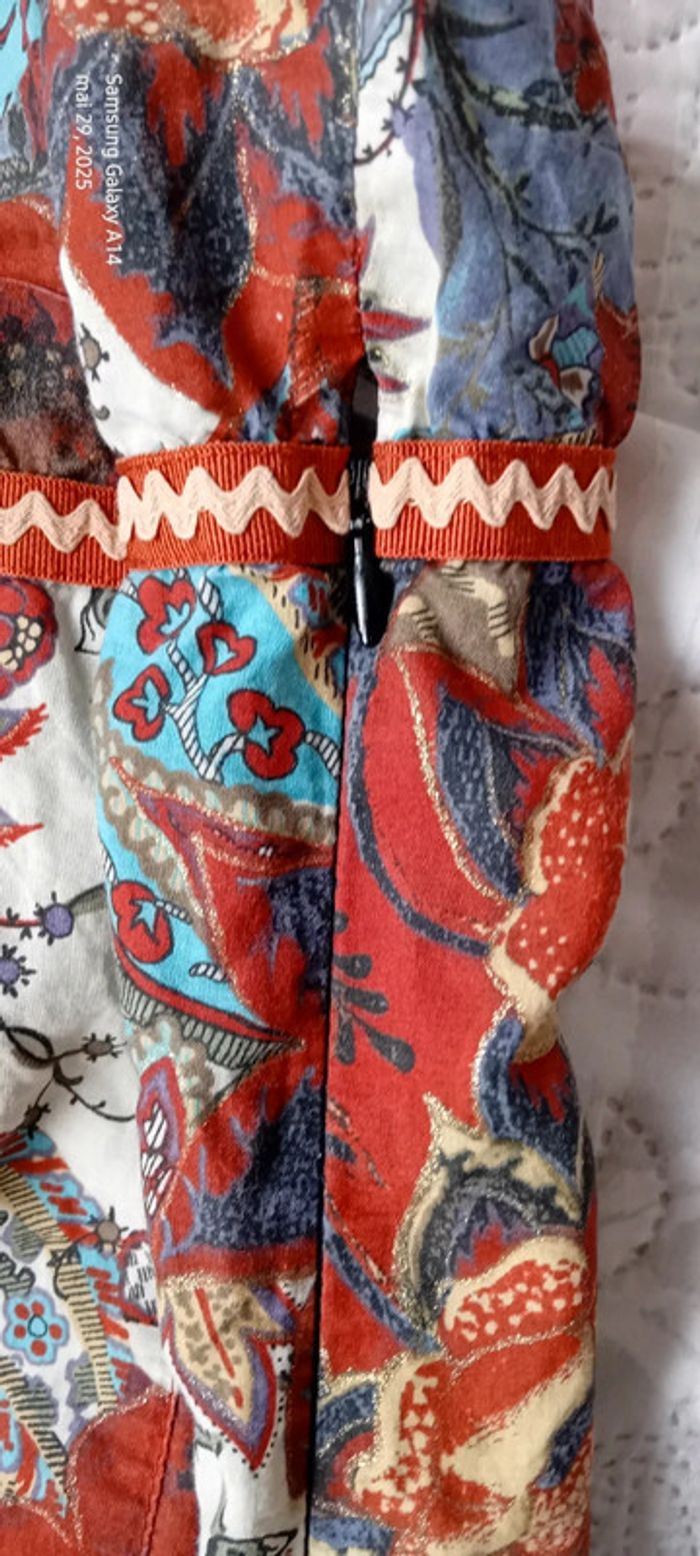 Tunique longue fines bretelles motif floral avec paillettes bordeaux femme 38/40 promod - photo numéro 17