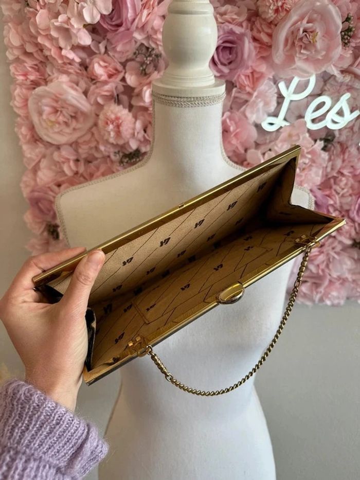 Magnifique pochette vintage Pierre Cardin en cuir reptile des années 1970 - photo numéro 7