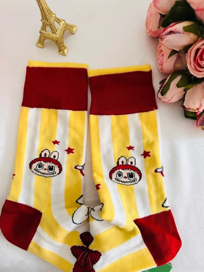 💀Chaussettes Labubu x Olive Cake – modèle Dippop – design coréen coloré - photo numéro 3