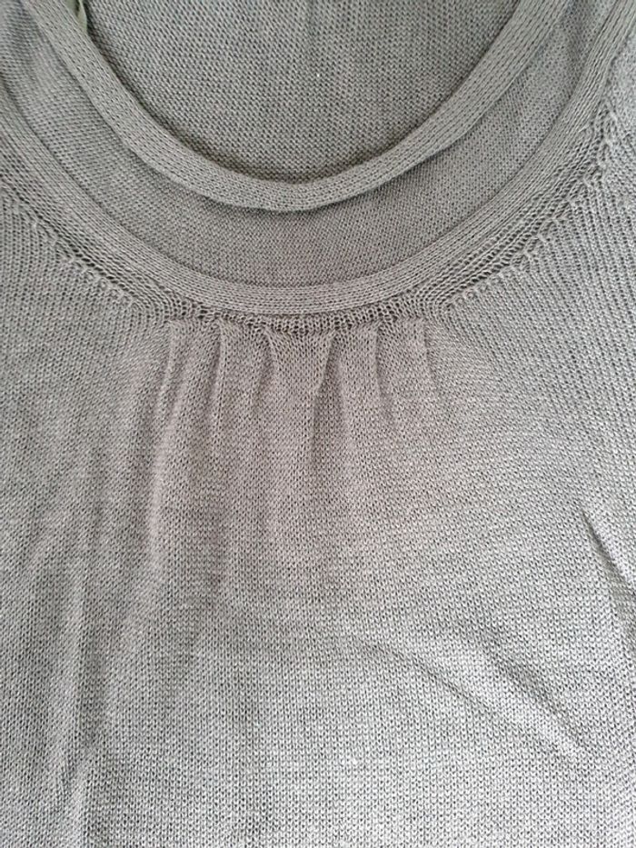 Tunique manches courtes maille fine grise - photo numéro 2