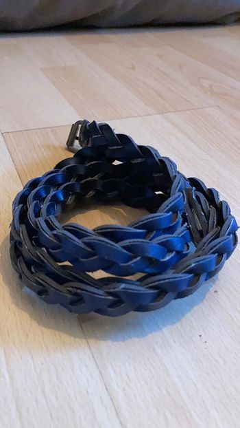 Ceinture tressée bleu marine