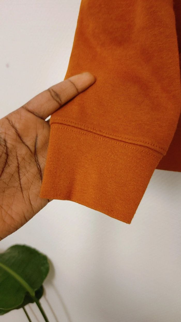 Sweat à capuche orange sans zip avec cordon poche devant - photo numéro 3