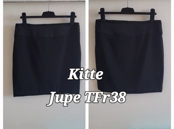 Kitte Jupe TFr38 -Noir-Taille Effet satiné-Pour veste de Smoking ou pas - BE