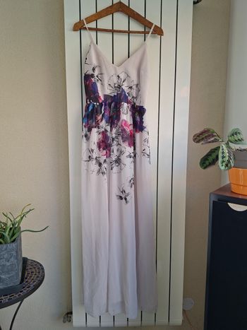 Robe longue fleurie Little Mistress – bretelles fines – cérémonie / mariage – T42