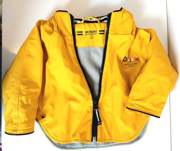 Ciré marin pour bébé avec capuche et doublure 100% coton - photo numéro 3