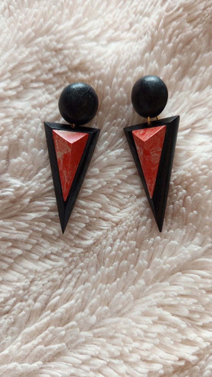 Boucles d'oreilles triangle vintage - photo numéro 5