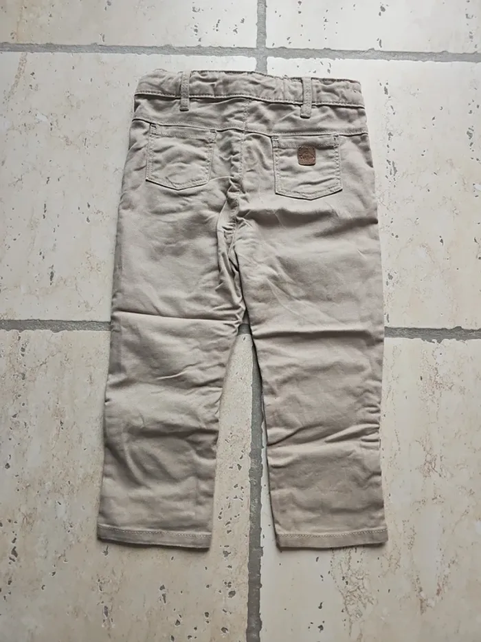 Pantalon chino beige - Obaïbi - 23 mois/86 cm - photo numéro 2