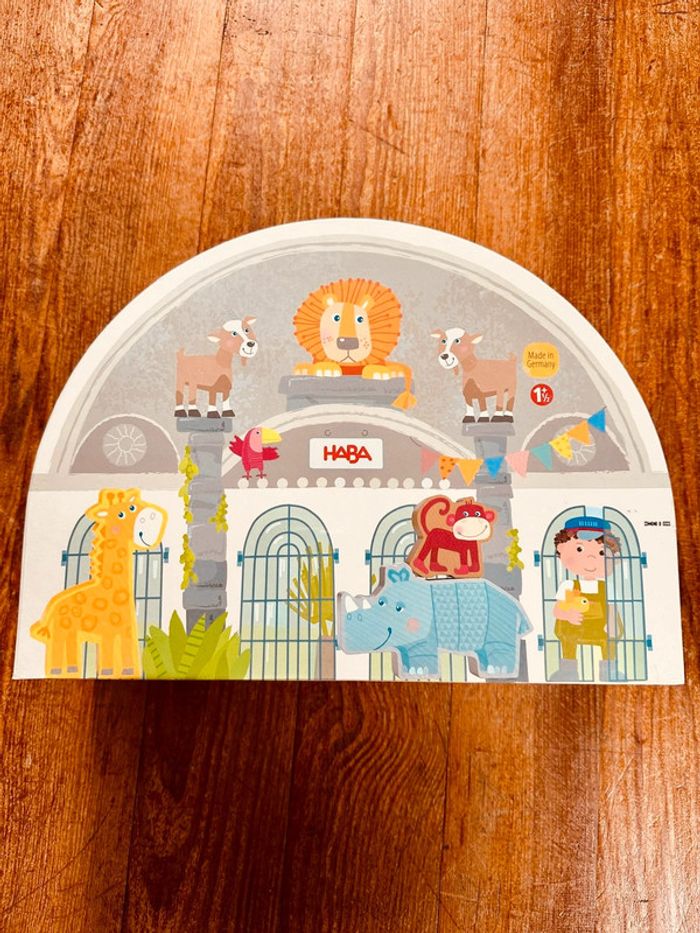 NEUF Grand coffret jeu Zoo HABA animaux grandes figurines bois - photo numéro 3