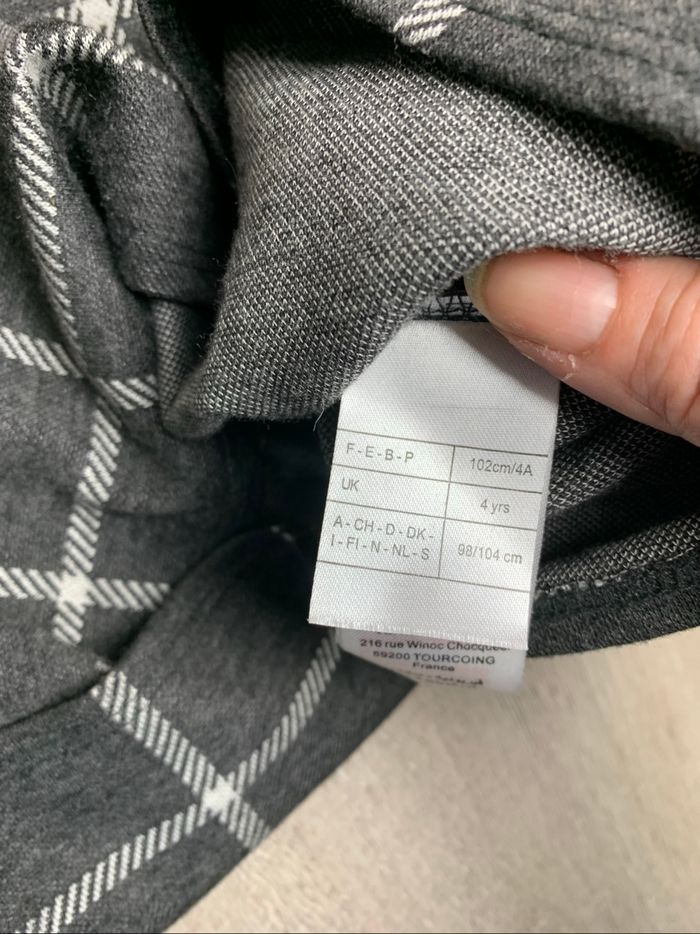 Robe à carreaux gris cendré -taille 4 ans - 102cm - photo numéro 8