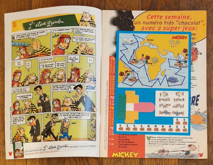 Ancien journal de mickey N°2496 avec 1 plateau de jeu 2000 vintage - photo numéro 2
