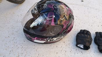 Casque moto avec gant 