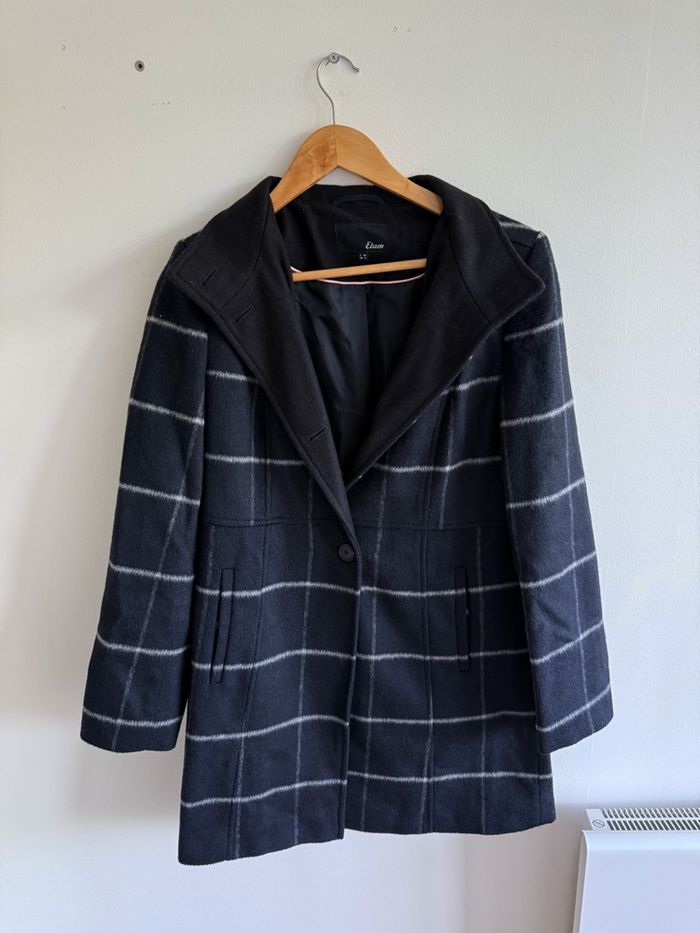Manteau long épais bleu marine Etam taille 36 S