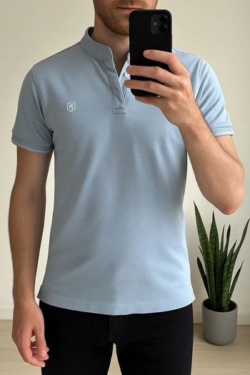 Polo bleu clair taille S homme - The Kooples