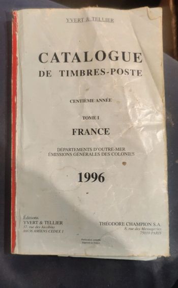 Catalogue des timbres poste tome 1