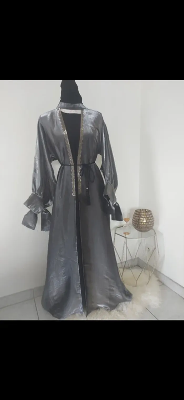 Robe kimono 👘 4 pièces argenté noir neuve - photo numéro 10