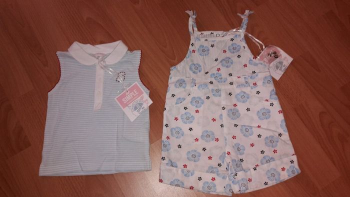 Ensemble d'été blanc et bleu marque Prénatal T 12-18 mois NEUF - photo numéro 2