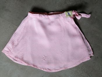 jupe portefeuille vichy rose et blanche 6/8 ans Kid Cool