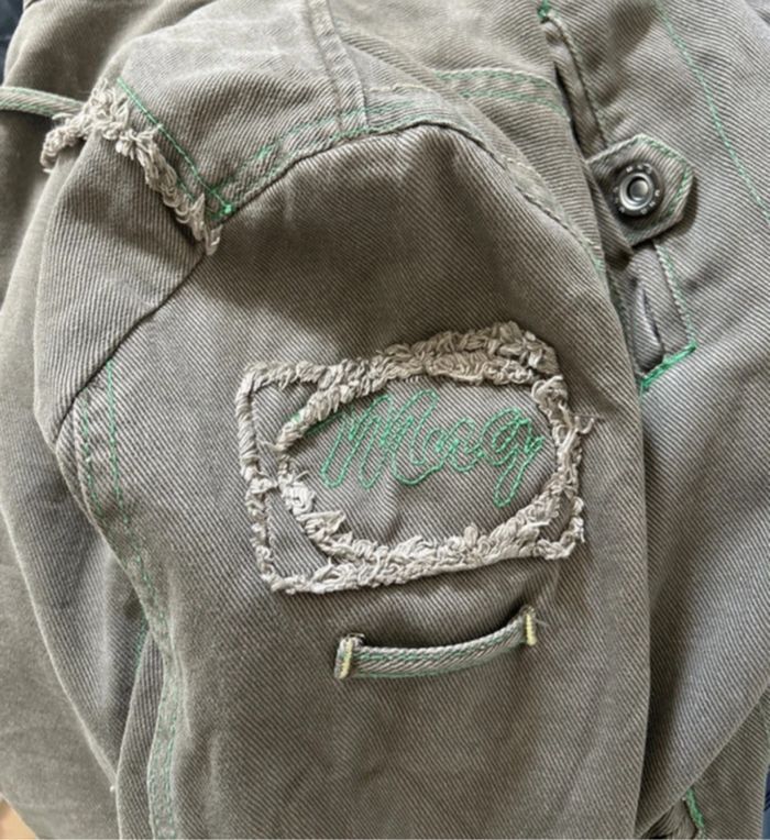 Veste en jean Mango Kaki taille 38 - photo numéro 9