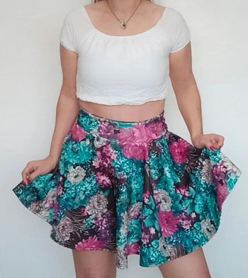 Jupe patineuse fleurie multicolore casualchic