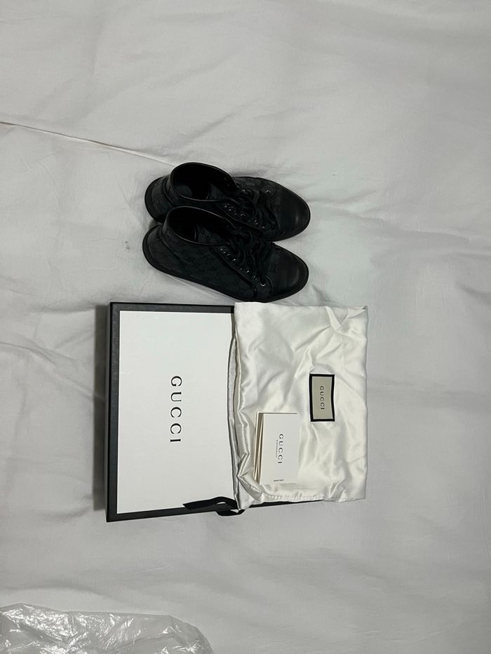 Baskets/chaussure habillées Gucci en toile et cuir taille 43 - photo numéro 5