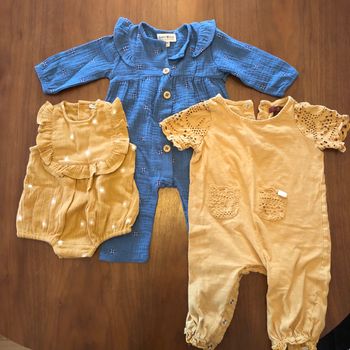 Lot de 3 combinaisons bebe fille