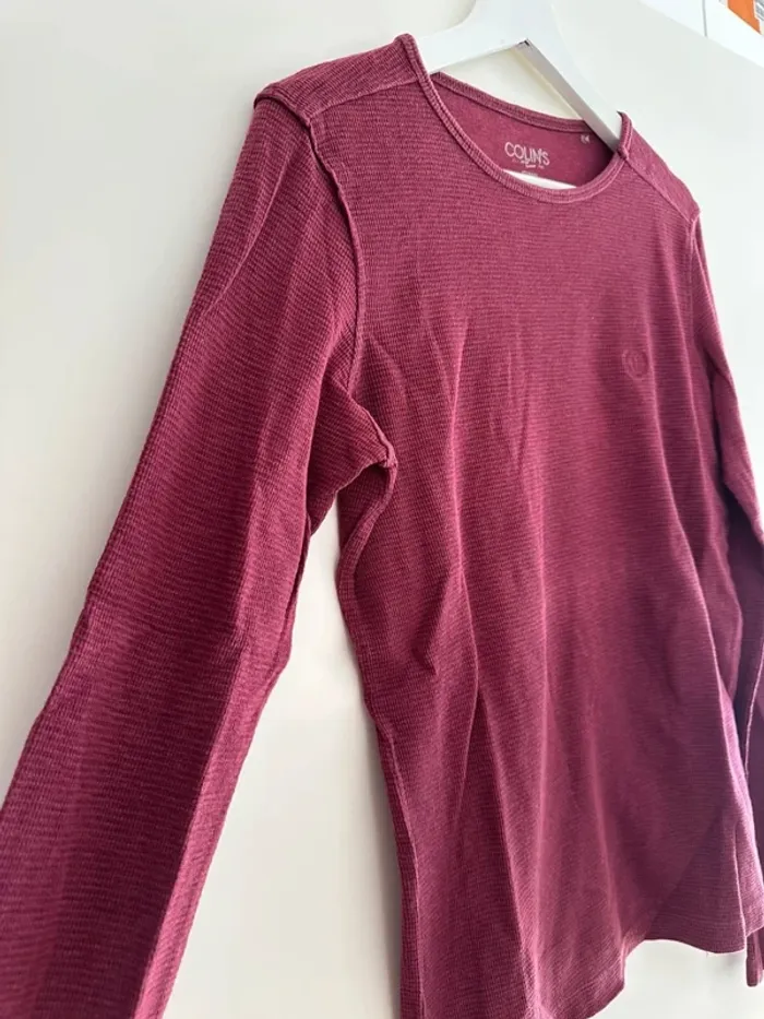 Tshirt manches longues bordeaux taille XS homme - photo numéro 4