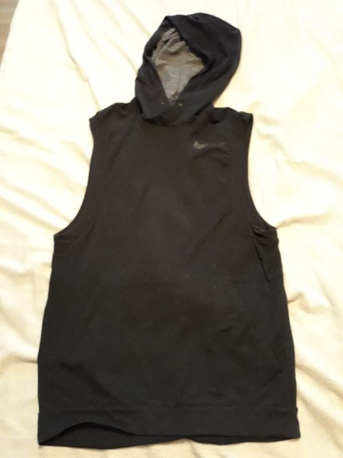 Sweat à capuche sans manches dri fit nike homme