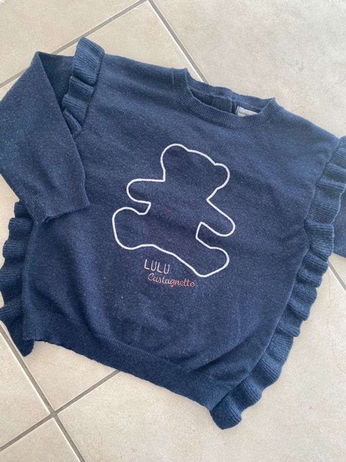 Pull bleu marine Lulu Castagnette 24 mois