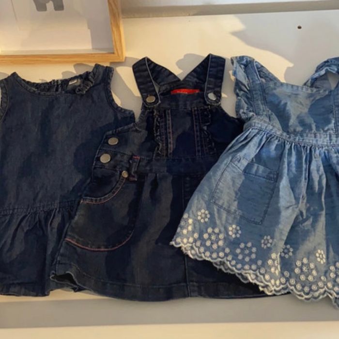 Lots de 3 robes en jeans