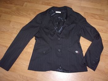 Veste PROMOD noire et lignes grises habillée taille 42 TBE