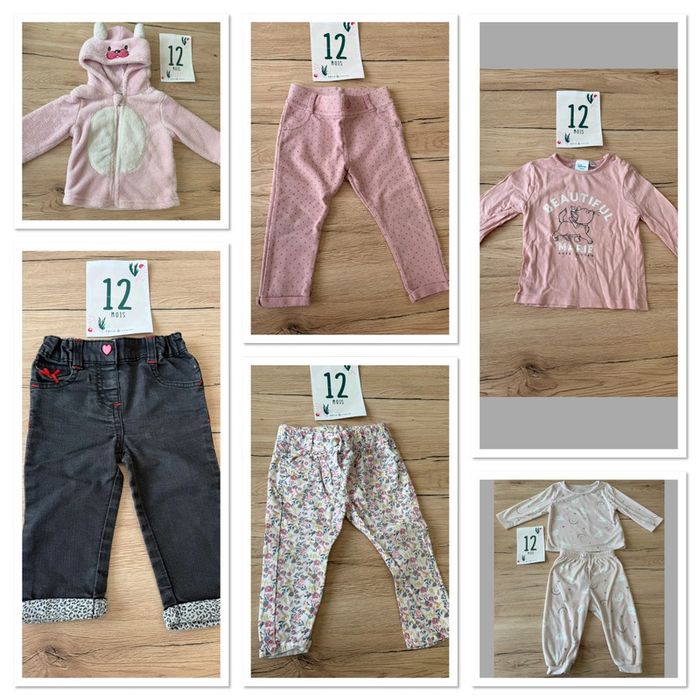 Lot de 6 vêtements bébé fille 12 mois
