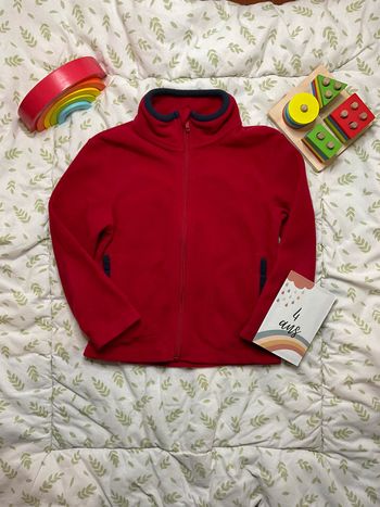 gilet zippé polaire rouge et marine 4 ans tissaia