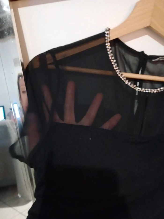 Top femme 38 noir avec strass c49 - photo numéro 8