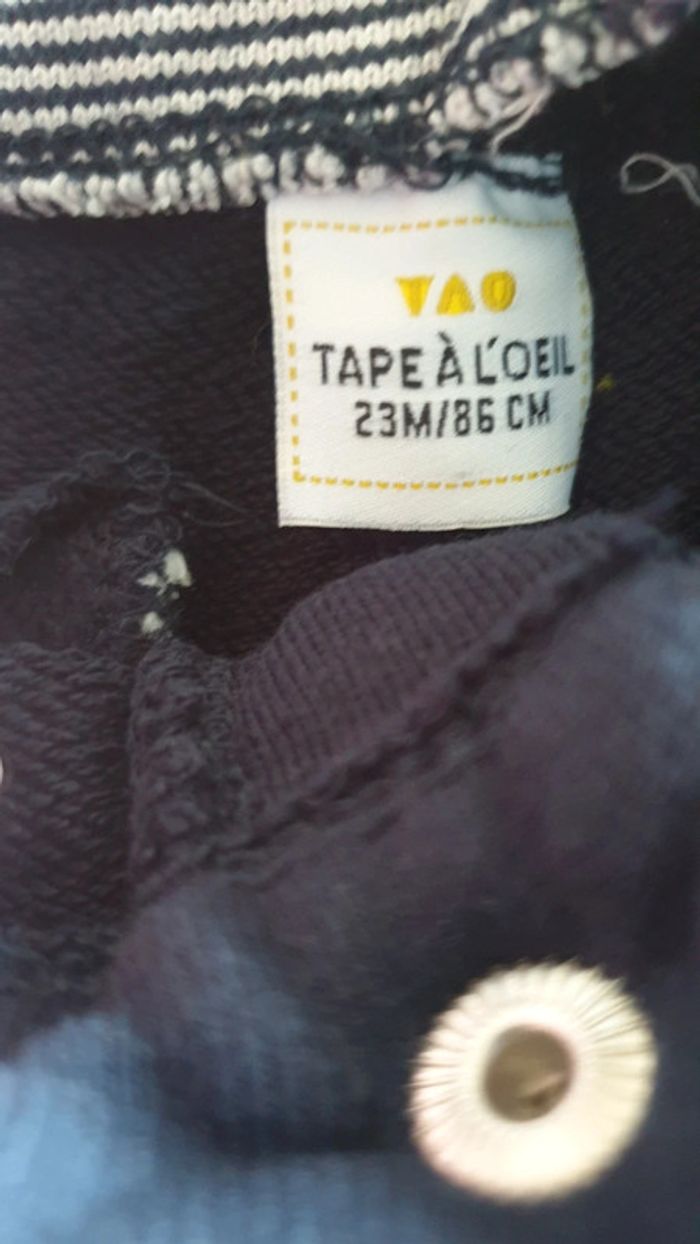 Short bleu marine en moletton, taille 23 mois, Tape-à-l'oeil - photo numéro 2