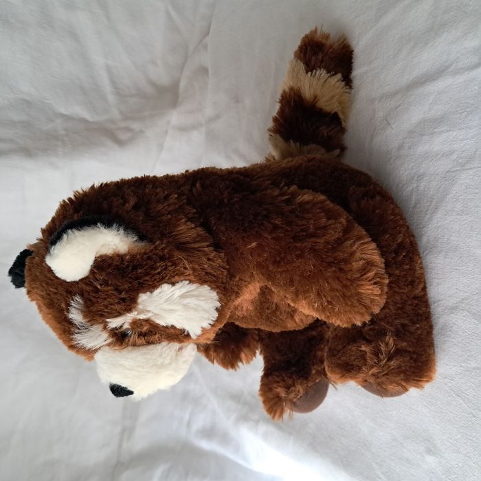 Peluche doudou raton laveur marron panda roux Hauteur 23 cm Marque Peeko Vintage - photo numéro 5