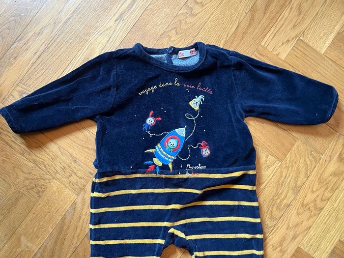 Pyjama DPAM 6 mois bleu foncé navette spatiale - photo numéro 2