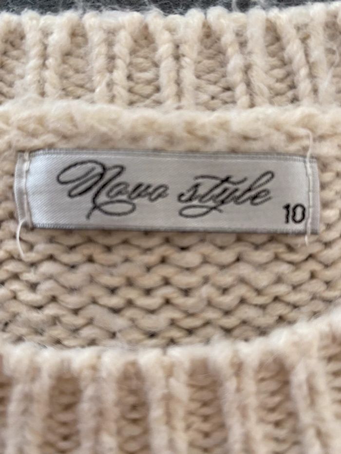 Pull coeur beige - photo numéro 4