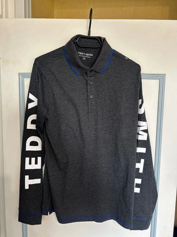 Polo à manches longues Teddy Smith gris anthracite 16ans