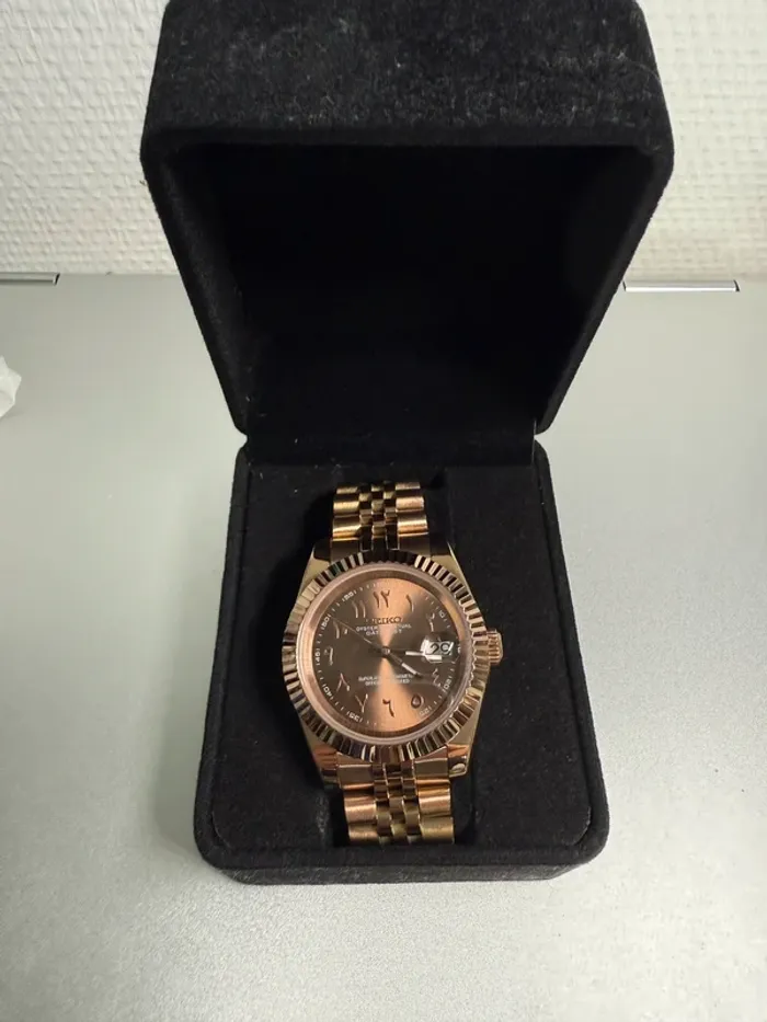 Montre Seiko Mod Or rose chocolat 36mm