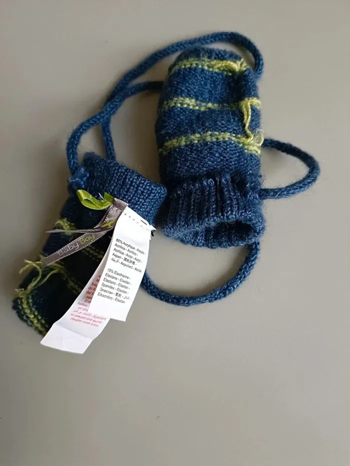Ensemble chaud chat écharpe bonnet gant cordon bleu jaune orchestra naissance - photo numéro 10