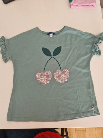 T-shirt manches courtes 12 ans Okaïdi fille cerises 🍒