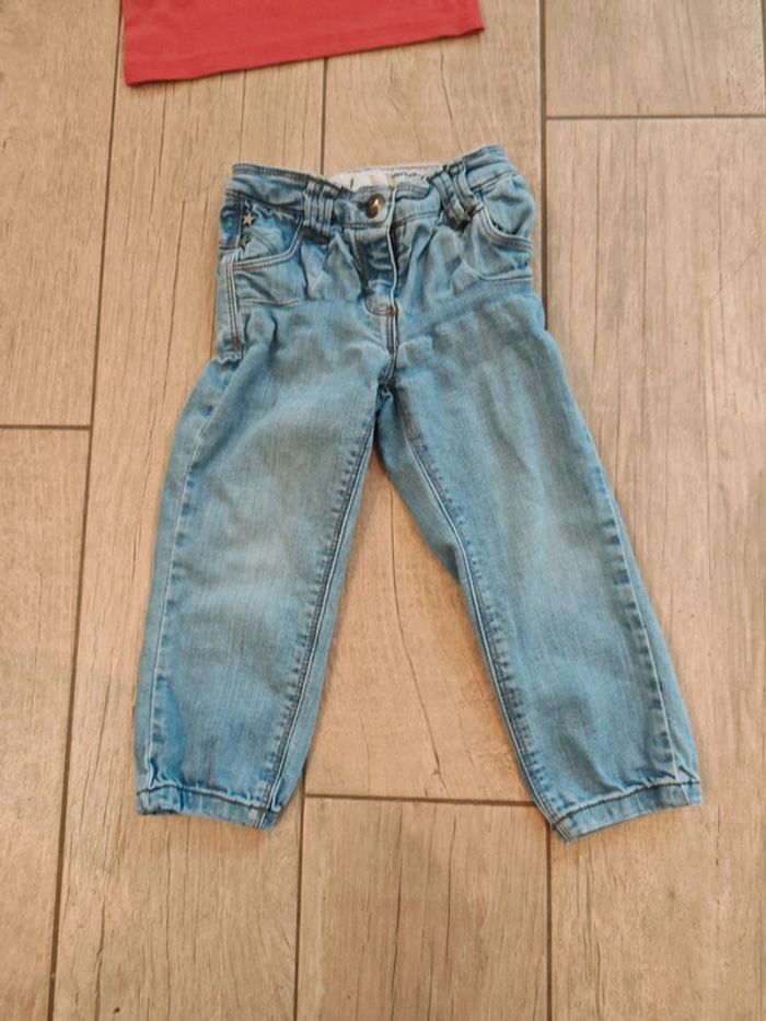 Ensemble fille 2 ans jeans et t-shirt manches longues Love - photo numéro 2