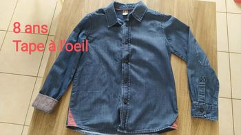 Chemise manches longues 8 ans tape à l'oeil