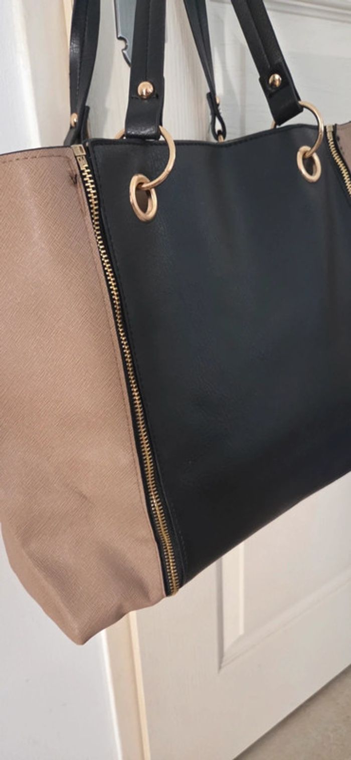 Sac à main main Paquetage noir et marron beige - photo numéro 13