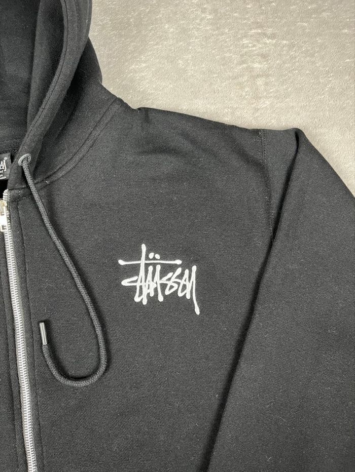 Pull à Capuche à Zip - Stussy - Noir et Blanc - Taille M - photo numéro 4