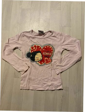 T-shirt pucca 6 ans rose clair manches longues