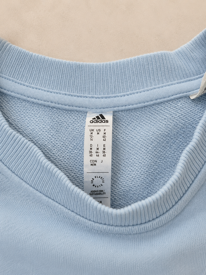 Sweat Adidas cropped bleu ciel 3 bandes taille M - photo numéro 4
