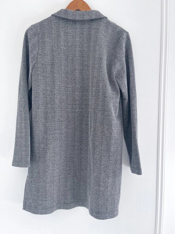 Blazer veste longue à motifs chevrons gris et noir H&M neuve - photo numéro 10