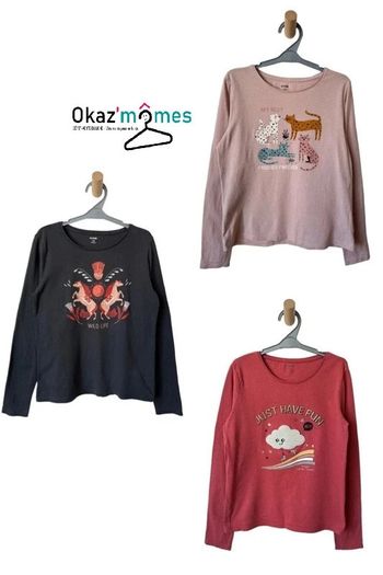 LOT de 3 T-shirts manches longues - Kiabi 12 ans fille